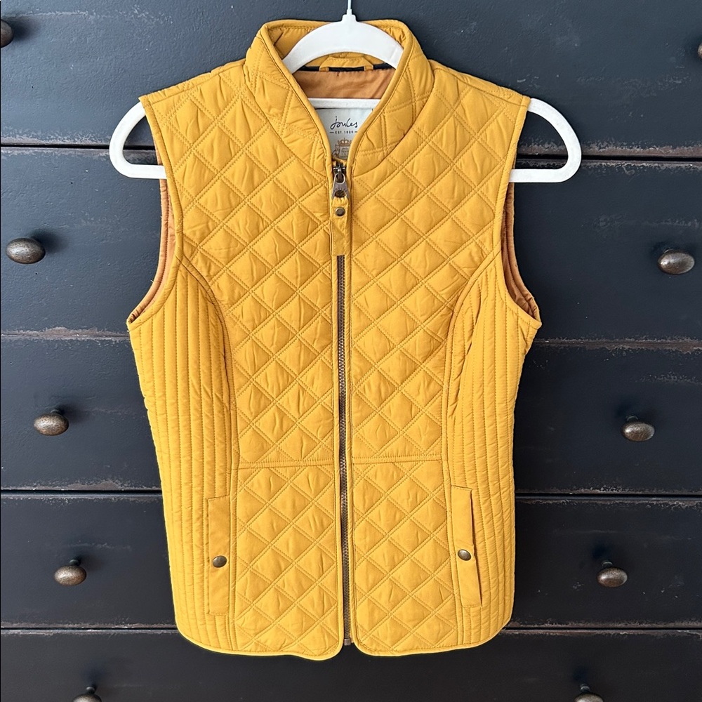 Joules Mustard Yellow Quilted Vest